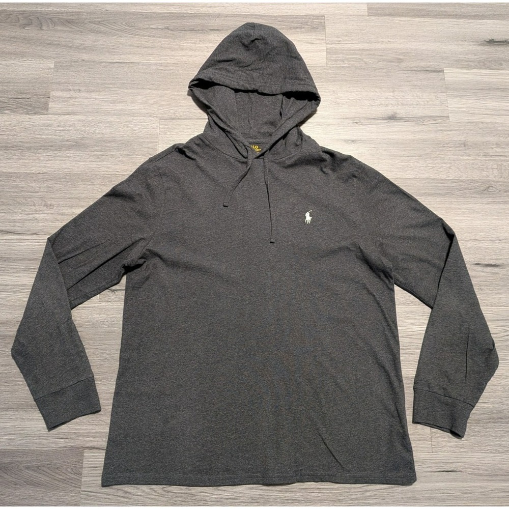 Polo Ralph Lauren Men's Charcoal Gray Pullover Lightweight Hoodie Size XL - Picture 1 of 7